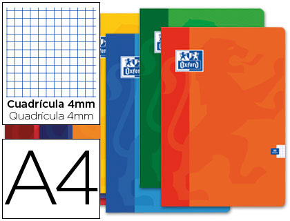 Libreta escolar Oxford A4 48h 90g/m² c/4mm. colores surtidos